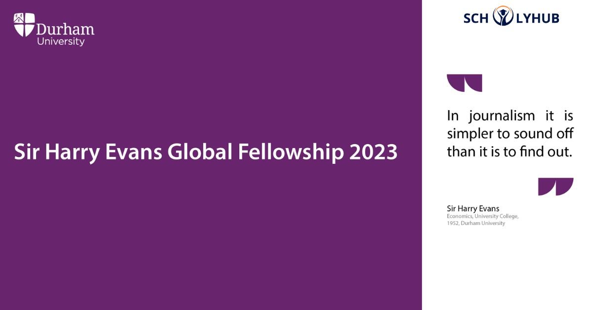 Sir Harry Evans Global Fellowship 2026 Fully Funded